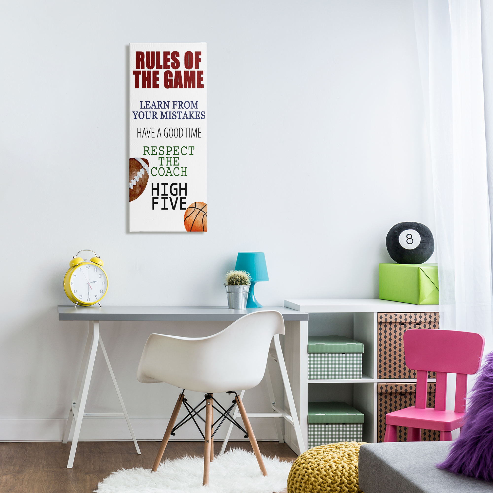Motivational Rules Of The Game Canvas Wall Art, design by Kim Allen