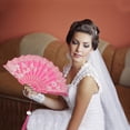 thumbnail image 5 of Unique Bargains 1 Pc Tassel Folding Fan for Masquerade Rose Red Silk Fabric, 5 of 5