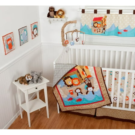 Sumersault - Noah's Ark 10-Piece Nursery-in-a-Bag Crib Bedding Set