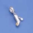 thumbnail image 5 of 925 Sterling Silver Two Tone High Heel Dangle Charm For Bracelet Charms Bangle Pendant Jewelry, 5 of 5