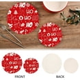 thumbnail image 4 of SKYSONIC Hohoho Santa Claus Christmas Pcs Trivet Pot Holder for Kitchen Round Woven Potholders Set Cotton Braided Hot Pads Coasters Table Mats for Cooking and Baking, 4 of 7