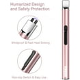 thumbnail image 2 of REIDEA S4 Lighter 2 Pack Electronic Candle Lighter Arc Windproof Flameless USB Rechargeable Lighter with Safe Button, Rose Gold, 2 of 5