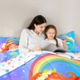 thumbnail image 4 of Manfei Cartoon Mermaid 7 Pieces Bedding Comforter Set,Starry Sky Full Bedding Set Lightweight,Kawaii Rainbow Fitted Sheet Flat Sheet,Super Cozy Ocean Room Decor,Reversible, 4 of 8