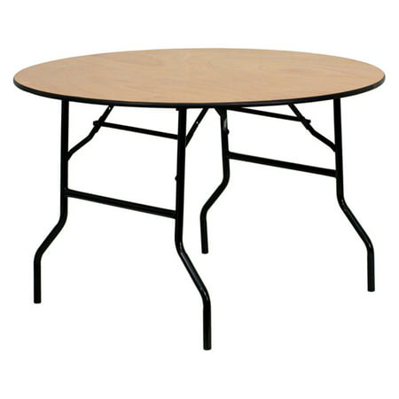 Flash Furniture 48'' Round Wood Folding Banquet Table with Clear Coated Finished