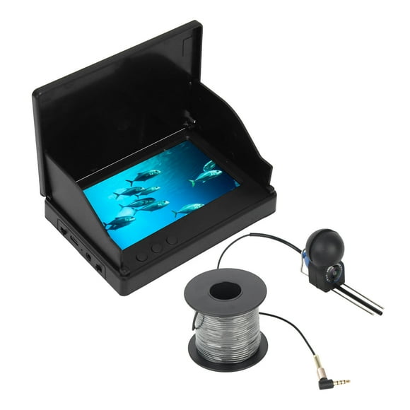Portable Fishing Camera, 4.3inch 1500cd HD Brightness Display Fish Finder, 195 Degrees Blue , 10Hours Standby, IP68 Waterproof Fish Depth Finder With 12 LED Lights
