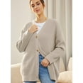 thumbnail image 3 of Women's Cardigan Open Front Oversized Button Lightweight Sweaters V Neck Loose Cardigans Knit Outwear Lightweight Knitted Sweater Tops, 3 of 5