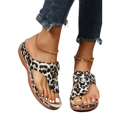 

WEARELLAS Womens Slip On Flip-Flops Wedge Slippers Summer Beach Outdoor Casual Sandals Shoes