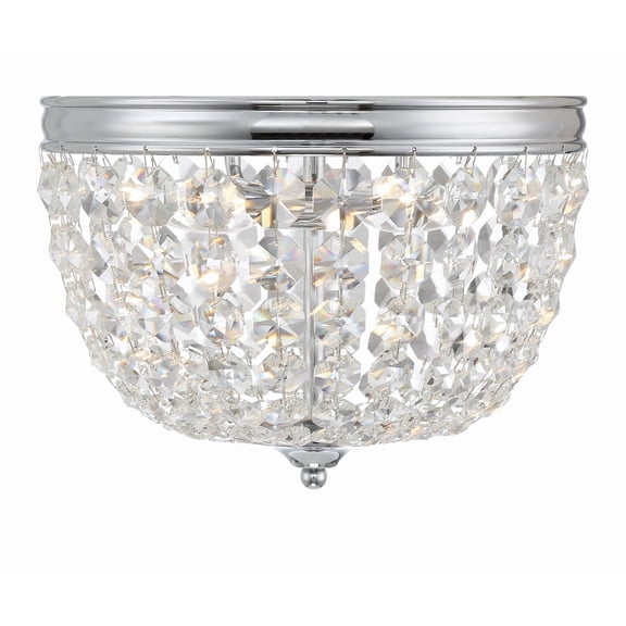 Crystorama Lighting Nola 2 Light Polished Chrome Ceiling Mount - 11.5"W x 8.5"H