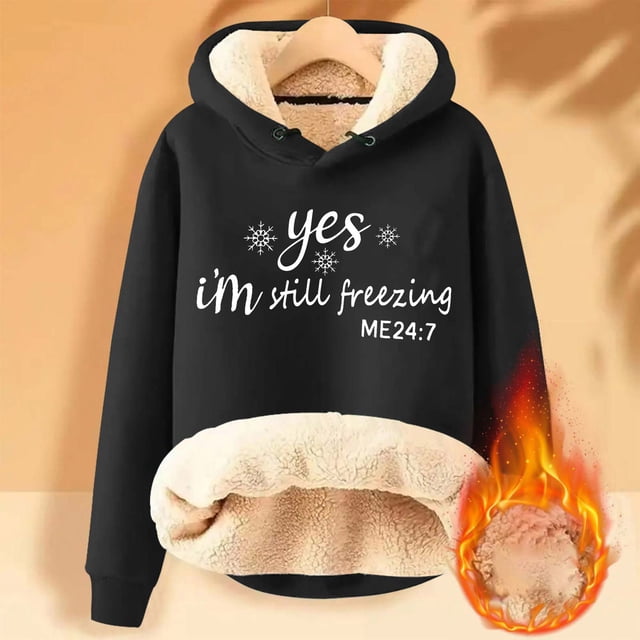 DPTALR Sweat à Capuche d'Hiver Chaud pour Femmes avec Poche Manches Longues