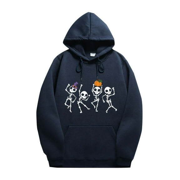 DQRPSEETB Casual Tops for Women Dancing Skeleton Halloween Funny Halloween Sweatshirt Skeleton Dancing Halloween Hoodie Fall Hoodie Sweatshirt Casual Top