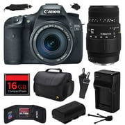 Canon EOS 7D 18 MP CMOS Digital SLR Camera with 18-135mm f/3.5-5.6 IS UD and Sigma 70-300mm f/4-5.6 DG Macro Lens with 16GB Memory, Large Case, Battery, Charger, Memory Wallet, Cleaning Kit 3814B016