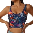 thumbnail image 2 of Lsque Tropical Flower Printed Women'S Sports Bra, Compression, Moisture Wicking, High-Impact Sports Bra For Women,Supportive sports bra-, 2 of 9