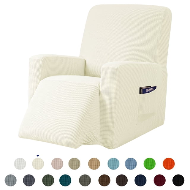 2024 Recliner Slipcover with Pockets Stretch Furniture Chair Cover Gray