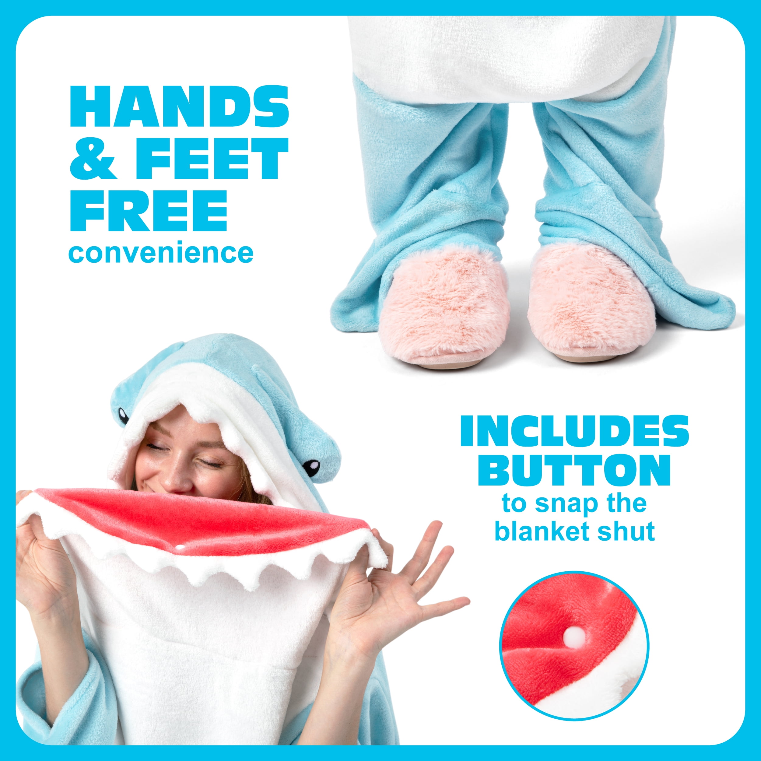 Cozy Concepts Hammerhead Shark Blanket by What Do You Meme? Wearable 70" Throw Blanket with Sleeves