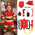 thumbnail image 2 of Disfraz de bombero para niños y niñas, disfraz de cosplay para Halloween, carnaval, fiesta, uniforme de bombero Sam, ropa de trabajo, regalo de Navidad, 2 of 5