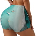 thumbnail image 1 of Balery Turquoise Beach Kayaking Pantalones cortos de entrenamiento estampados para mujer, sin costuras, ajustados, para gimnasio, yoga, correr, deportes, ejercicio activo, fitness.-XX-Large, 1 of 8