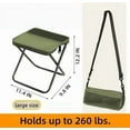 thumbnail image 2 of Portable Stool for Mountaineering & Hiking - 2-in-1 Crossbody Pack & Folding Chair, 260lb Capacity Heavy-Duty Ripstop Fabric, Converts to Gear Storage (3 Color (Green, Small), 2 of 10