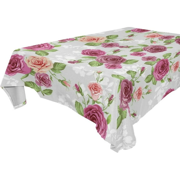 POPCreation Red And Pink Roses Tablecloth 52x70 inches
