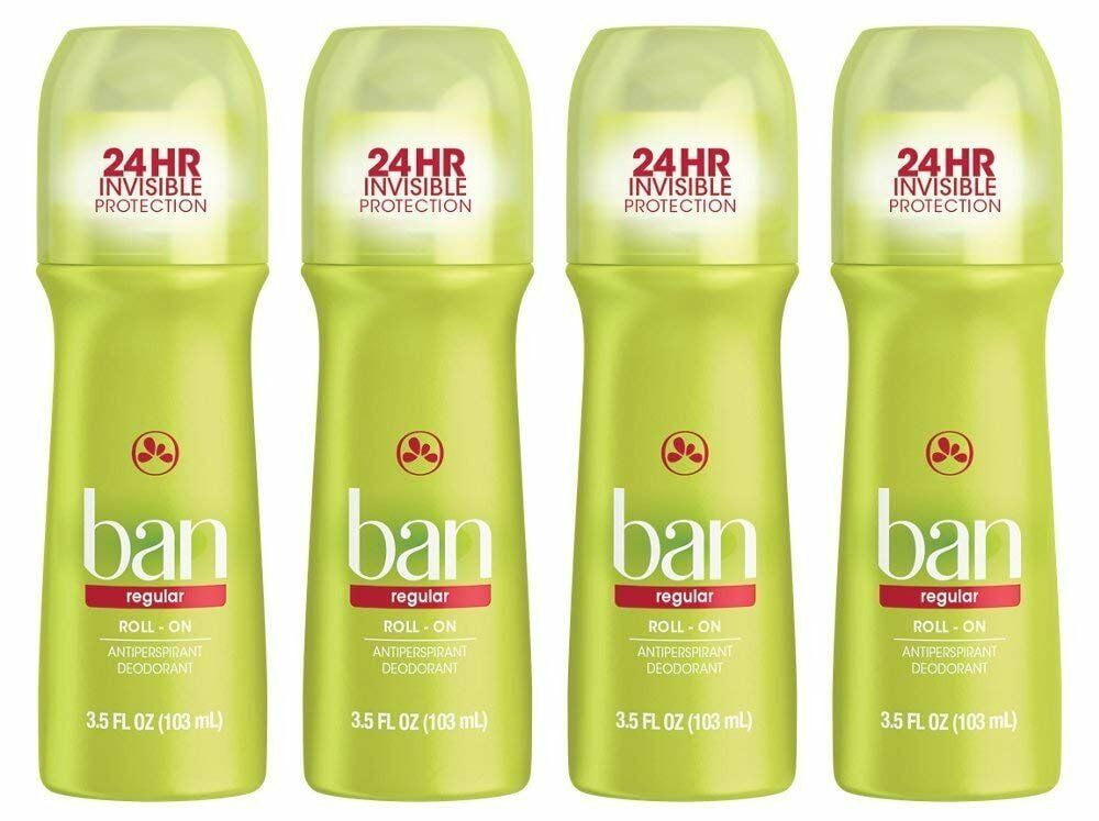 Ban Anti-Perspirant Deodorant Regular 24HR Odor Protection, 3.5 oz, 4-Pack