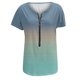 thumbnail image 4 of ICHUANYI Clearance Women's V-Neck Casual Floral Print T-shirt Short Sleeve Tunic Tops Blouse(Sky Blue, XL) ICHUANYI WER2023081014721, 4 of 5