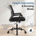 thumbnail image 5 of Silla de escritorio DUMOS ergonómica con respaldo medio y soporte lumbar, color negro, 5 of 5