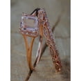 thumbnail image 2 of Sale 2 carat Emerald cut Morganite and Diamond Trio Ring Set in 10k Rose Gold with One Morganite Engagement Ring and 2 Wedding Bands Cheap Affordable, 2 of 2