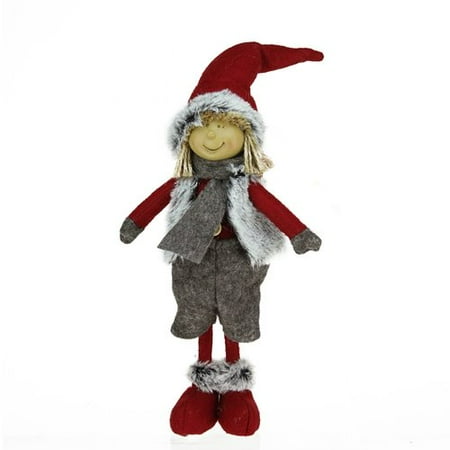 Faux Tabletops - Northlight Seasonal Young Boy Gnome in Faux Fur Vest Christmas Tabletop Decoration