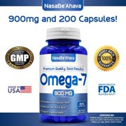 NasaBeahava Omega-7 Plant-Based Sea Buckthorn Oil Antioxidant Supplement, 900mg, 200 Capsules