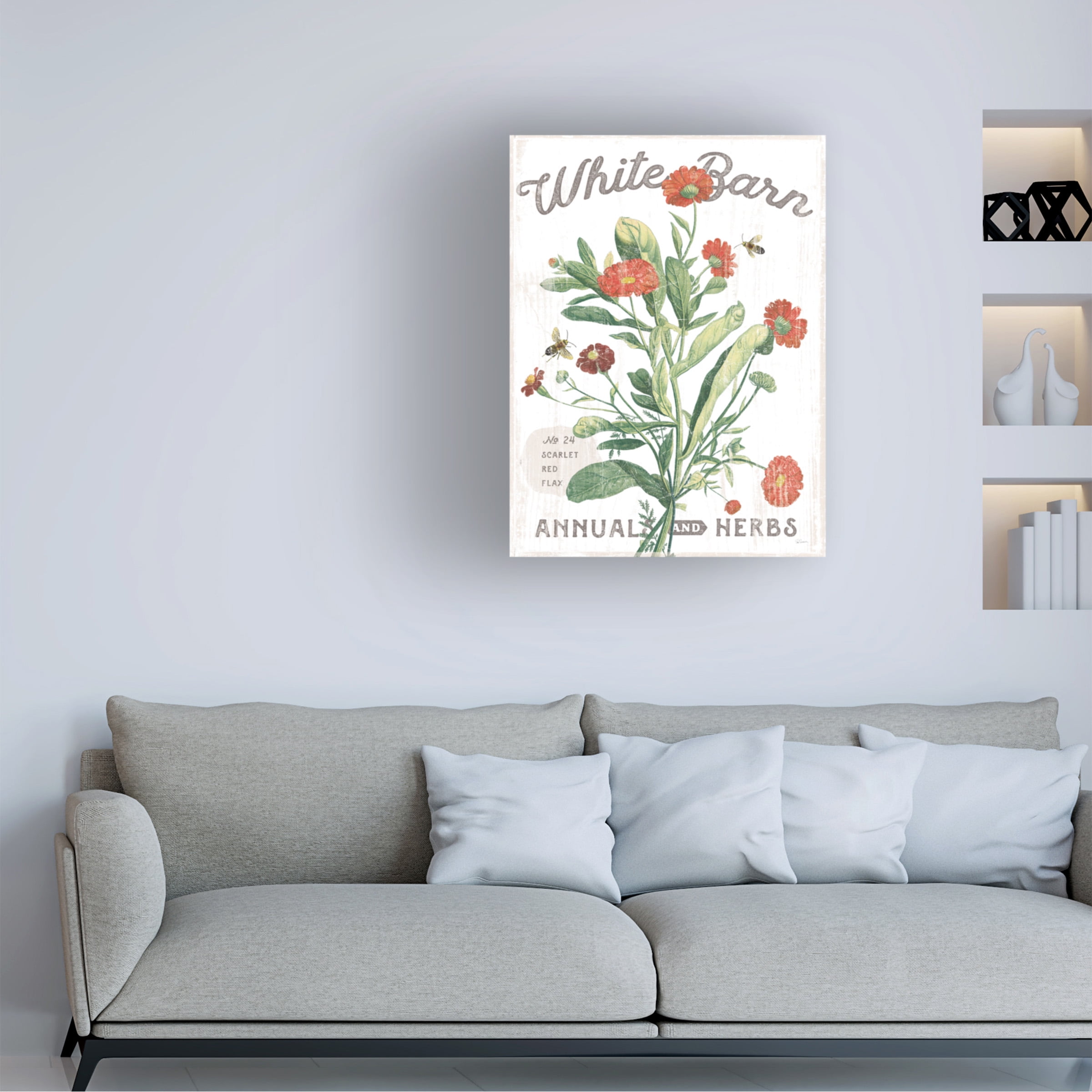 Trademark Fine Art 'White Barn Flowers IV' Canvas Art by Sue Schlabach