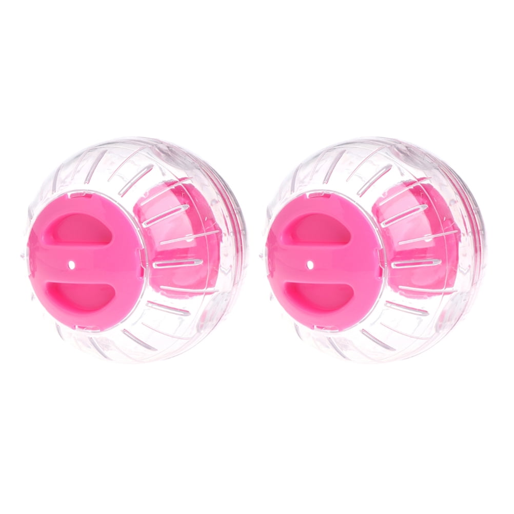Amosfun 2Pcs Pink Hamster Ball Made of Premium Plastic for Safe Small Pet Exercise and Fun