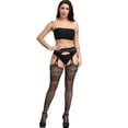 thumbnail image 5 of Black Lace Stockings Simple Sexies Anti-slip Garter Belt Stockings Thigh High Stockings for Women, 5 of 10