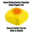 thumbnail image 3 of Slow Rising Butter Squishy Cube Squeeze Toy with Soft Tacky Texture, Single Piece, Yellow with Baked Top Design, for Adults, Relaxation Toy, 3 of 3