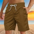 thumbnail image 2 of VSSSJ Mens Swim Trunks Loose Quick Dry Mens Boardshorts Casual Drawstring Elastic Waist Vacation Summer Beach Shorts Swim Shorts with Pockets Coffee XXXXL, 2 of 4