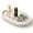 Carrara White Gray Tray-9.8" x 4.7" x 0.6", variant on Rosso Levanto Red 11.8" x 5.9" x 0.6" Oval Marble Decorative Tray and Perfume Organizer
