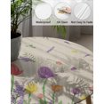 thumbnail image 3 of Fitted Round Tablecloths Table Covers 36-44in,Tulip and Lavender Floral on Burlap Waterproof Elastic Edged Table Cloth for Kitchen Dining Holiday Party Tables Decor,Watercolor Blossom Flower, 3 of 6