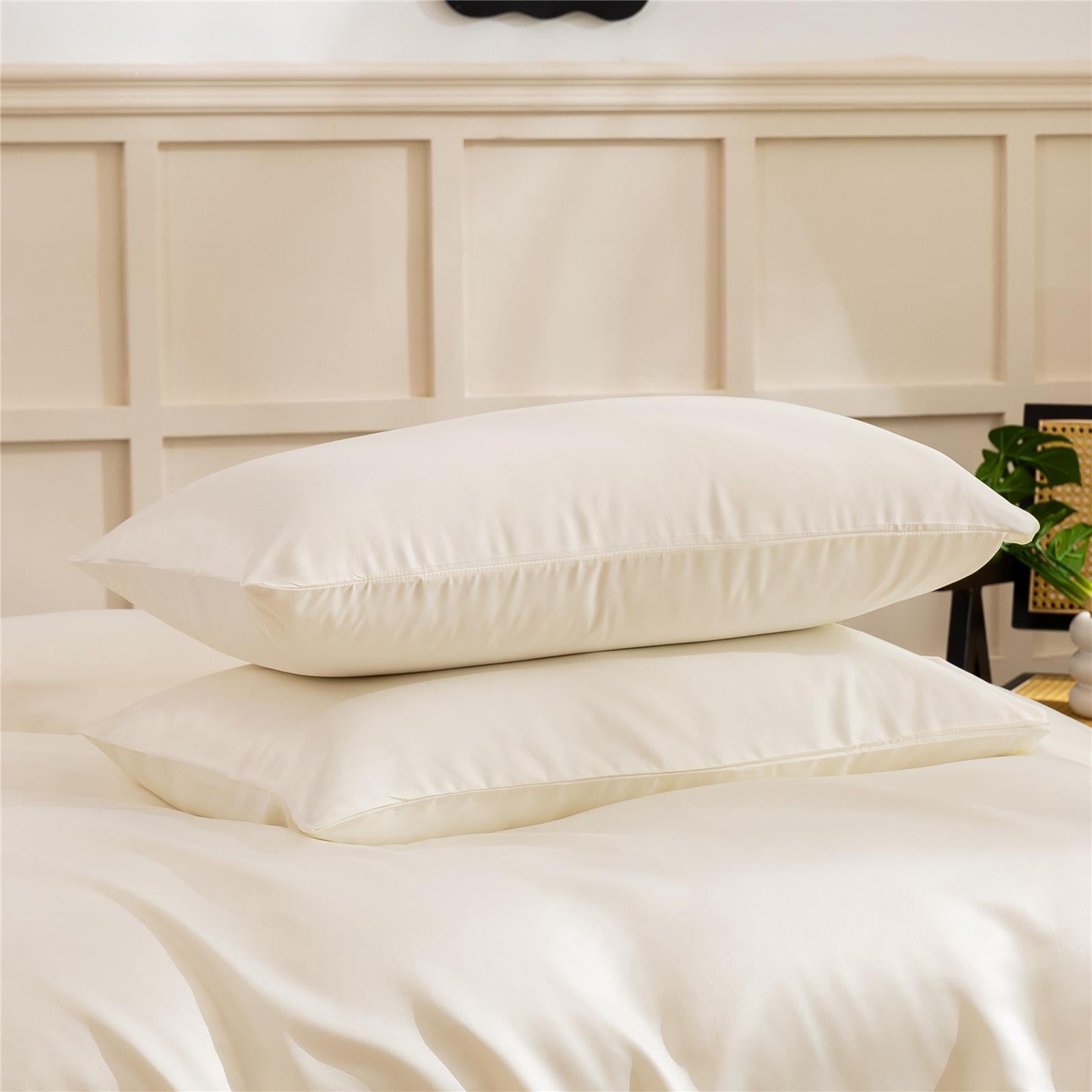 DBOZE 3 Pieces Satin Duvet Cover With Zipper Closure Bedding Sets 1800 Series Luxury Rich Silk Silky Super Soft Solid Color Reversible Honeymoon Wrinkle Free (King, Beige)