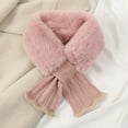 thumbnail image 2 of UTSJKR Women Winter Plush Scarf,Fur Scarf Neck Warmer,Womens Fur Collar Scarf,Furry Criss Cross Scarf Faux Rex Rabbit Hair Scarf Pink, 2 of 4