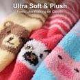 thumbnail image 2 of Colorfut Women's 3-Pairs Cozy Microfiber Anti-Skid Soft Colorful Patterned Fuzzy Crew Socks&nbsp;Slipper (with non-slip silicone grippers) FZ44-B, 2 of 5