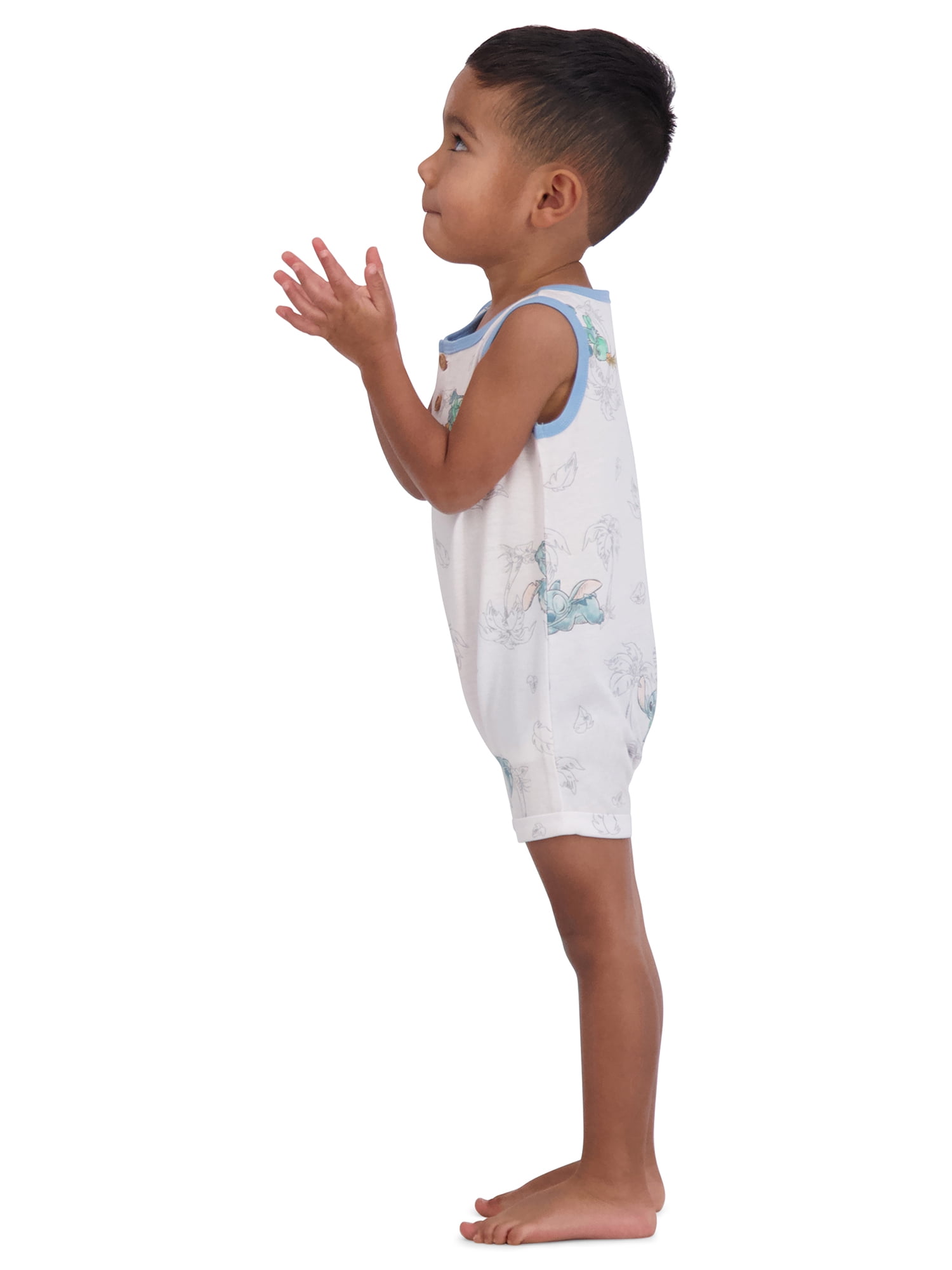 Stitch Baby Boys’ Short Sleeve and Sleeveless Romper Set, 2-Piece, Sizes 0/3M-24M