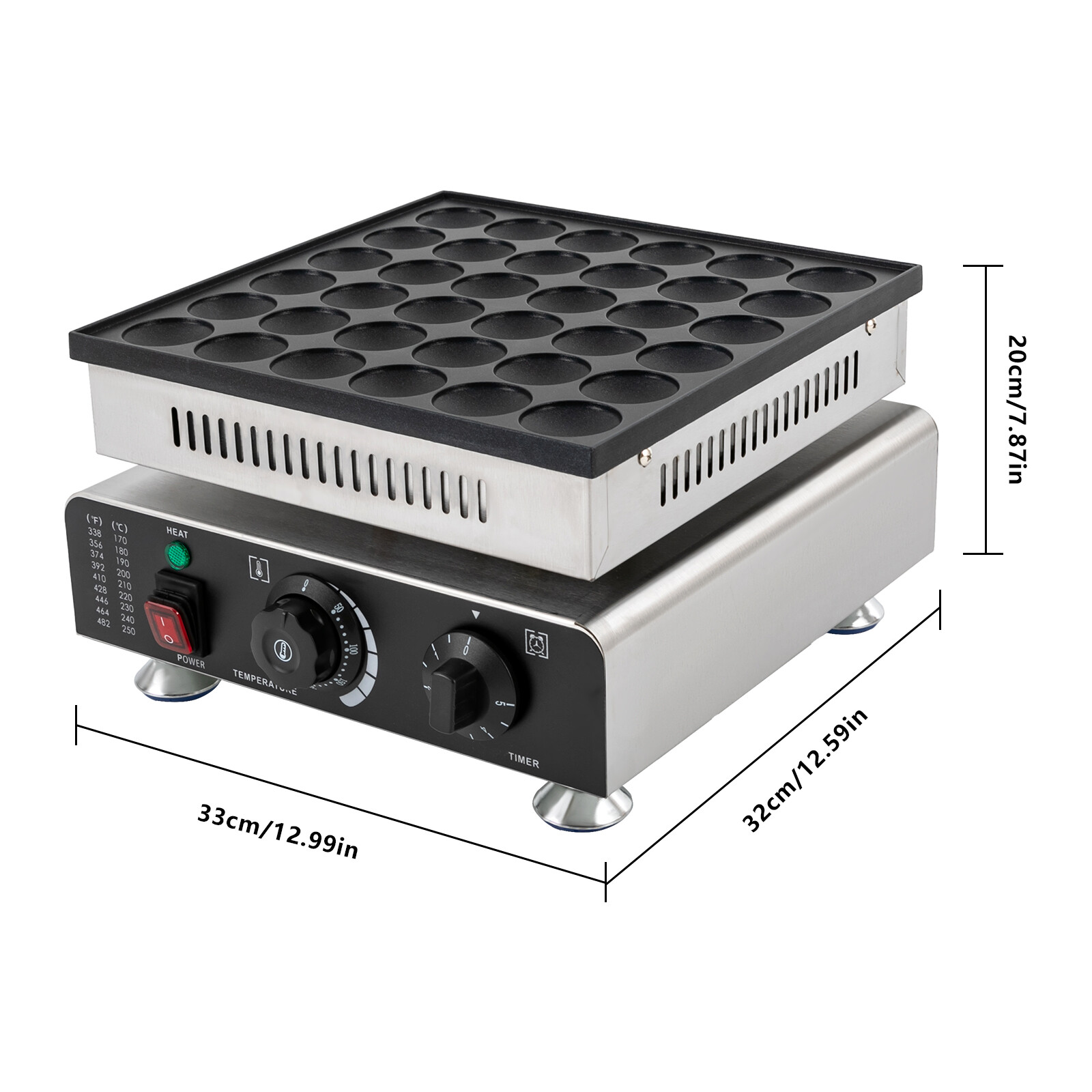 Waffle Maker, 36-Circle Commercial Waffle Maker, Round Louvered Waffle Machine, Large Capacity for Home, Party