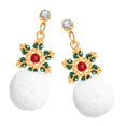 thumbnail image 3 of Pendientes Navideños Fernando Joyería Navideña Para Niñas Y Mujeres Colgantes Pompón de Nieve 1pcs, 3 of 8