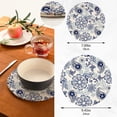 thumbnail image 3 of Blue Paisley Round Cotton Trivets Pot Holders, Hot Pads Pure Cotton Stylish Coasters for Boho, Farmhouse, Kitchen - 2pcs Home Decor, 3 of 7