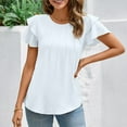 thumbnail image 2 of Women's Stylish Casual Tops Business Blouse Summer Short Sleeve Crew Neck Shirt Comfortable Work Wear, 2 of 2