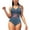 Gray, variant on Lovskoo Women Swimsuit One Piece Bathing Suit 2024 Spring Trendy Solid Color Mesh Bikini Swimsuit Olive Green