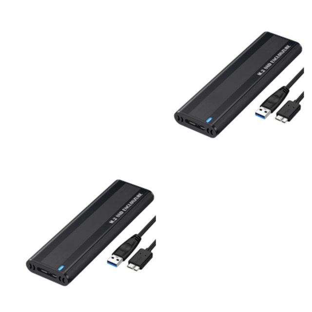 Injueey Caja SSD M2 de 5/10 Gbps, instalación sin herramientas, NVME SATA, disco duro de doble protocolo M.2 a USB tipo C, adaptador de unidad SATA de 5 Gbps 2Conjunto