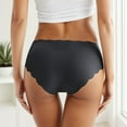 thumbnail image 2 of 3 Pack Underwear for Women Seamless Hipster Ice Silk Stretchs Panties,Black,M, 2 of 4