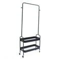 thumbnail image 2 of Clothing Rack Garment Rack Clothes Hanger Rolling Base w/ 2 Metal Basket Retail, 2 of 11