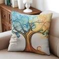thumbnail image 4 of Abstract Tree Art Colorful Four Season Tree Throw Pillow Covers 18 X 18 Inch, Set Of 2, Linen Study Sofa Cushion Cover Indoor Living Room Home Decor, 4 of 7