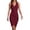 Red, variant on KHONTS Women's V Neck Sleeveless Faux Wrap Ruched Sheath Bodycon Cocktail Party Work Dress Red XL