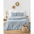 thumbnail image 3 of Ensemble de Housse de Couette en Lin Vichy Gris Bleu (3 Pcs), 3 of 5